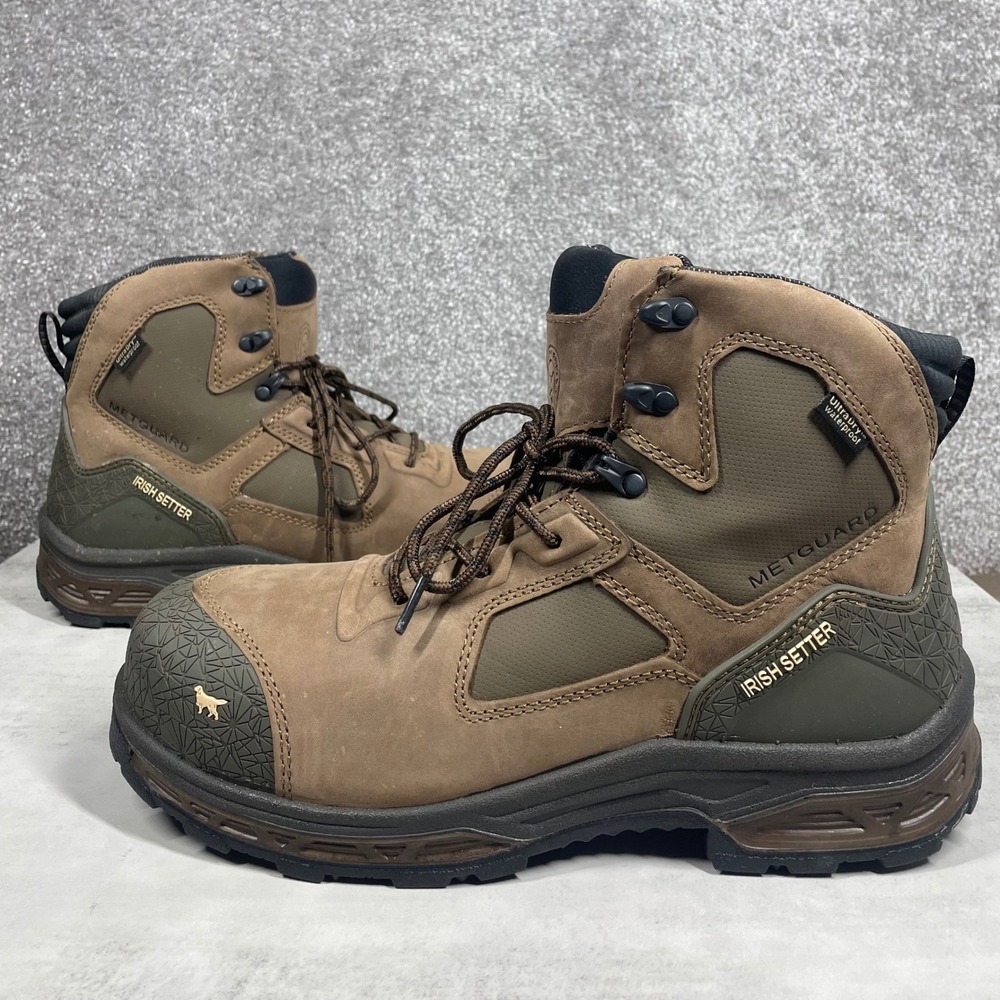 Irish Setter Boots Mens 12 Kasota 6 Inch Waterproof Leather Safety Toe Metguard